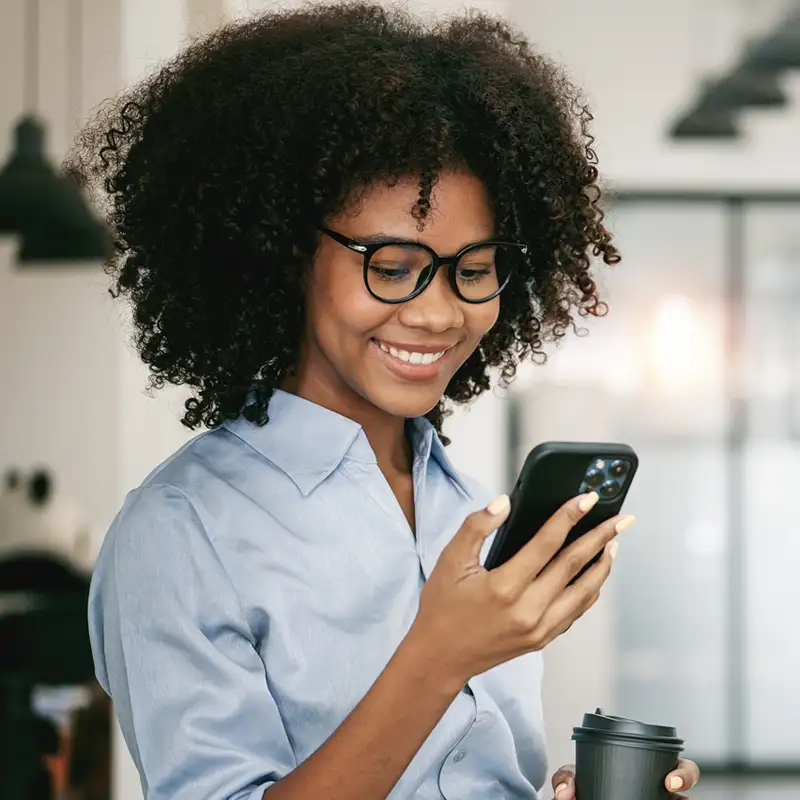 looking at mobile phone