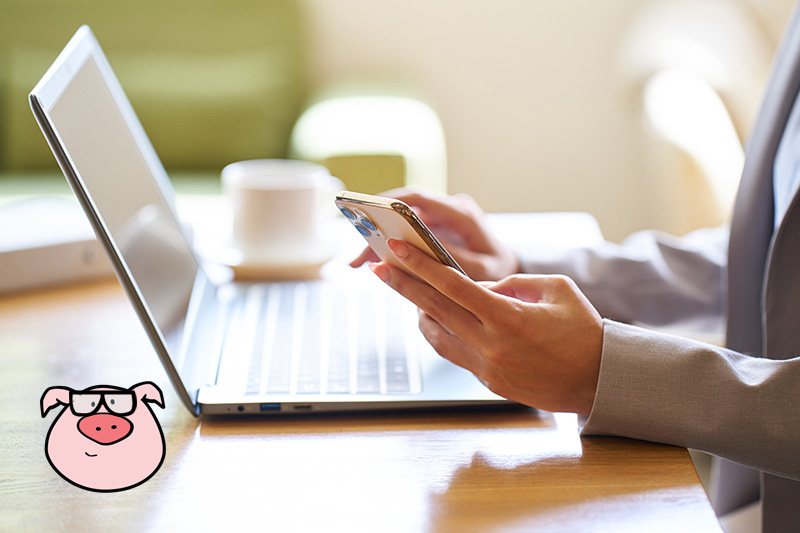 laptop and smartphone