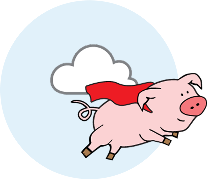 Portly the flying pig