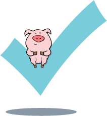 pig on a checkmark